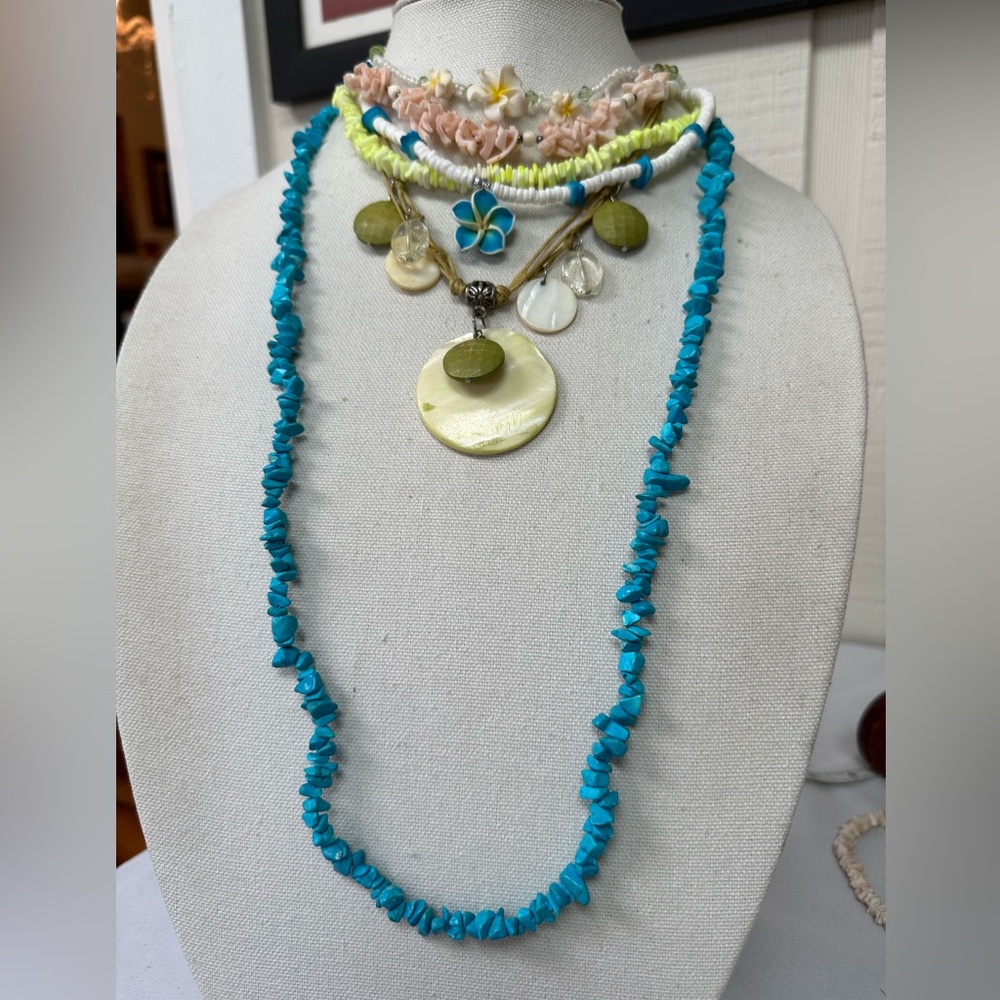 Group of 6 beach theme necklaces